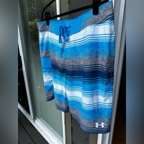 Under Armour Men’s Blue and White Board Shorts Quick-Dry Swimwear- Size 38 - Picture 5 of 7